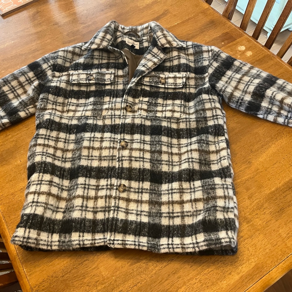 Universal Thread Black and White Plaid Coat